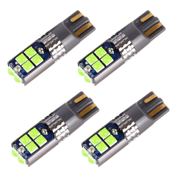 4 PCS T10 DC12V / 2W Car Clearance Light 10LEDs SMD-3030 Lamp Beads (Green Light)