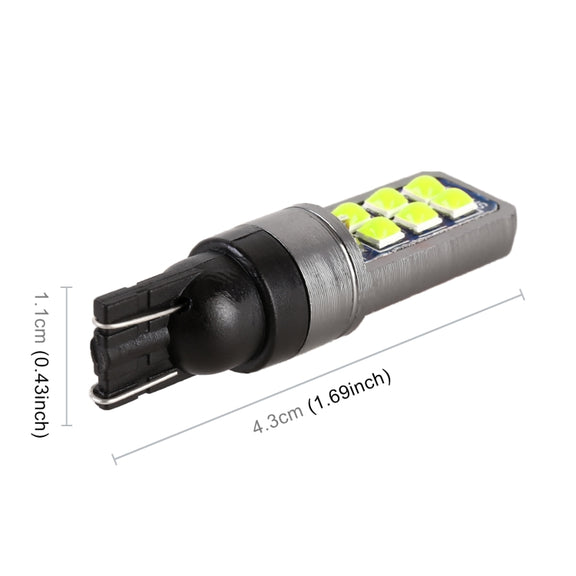 4 PCS T10 DC12V / 4W Car Clearance Light 12LEDs SMD-3030 Lamp Beads (Green Light)