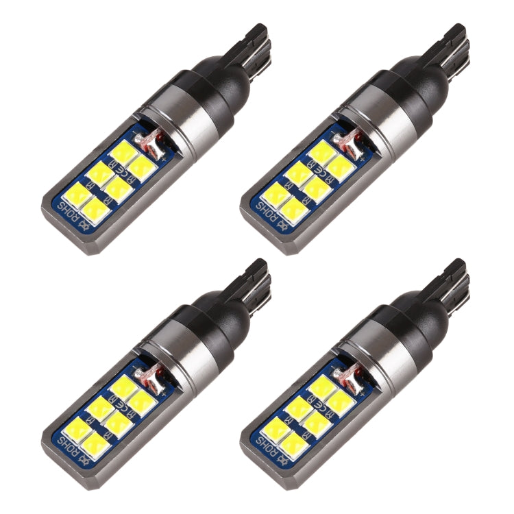 4 PCS T10 DC12V / 4W Car Clearance Light 12LEDs SMD-3030 Lamp Beads (White Light)
