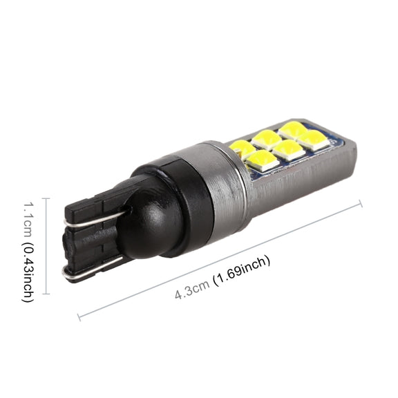 4 PCS T10 DC12V / 4W Car Clearance Light 12LEDs SMD-3030 Lamp Beads (White Light)