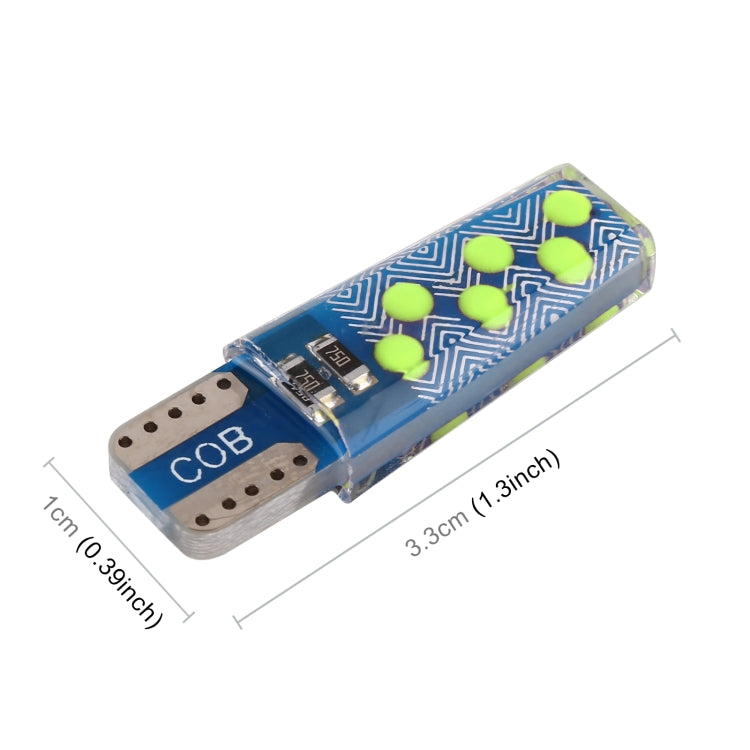10 PCS T10 DC12V / 1.2W Car Clearance Light 12LEDs COB Lamp Beads (Green Light)