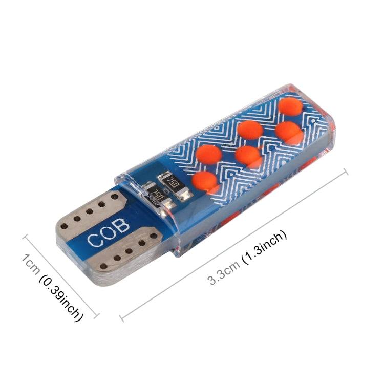 10 PCS T10 DC12V / 1.2W Car Clearance Light 12LEDs COB Lamp Beads (Red Light)
