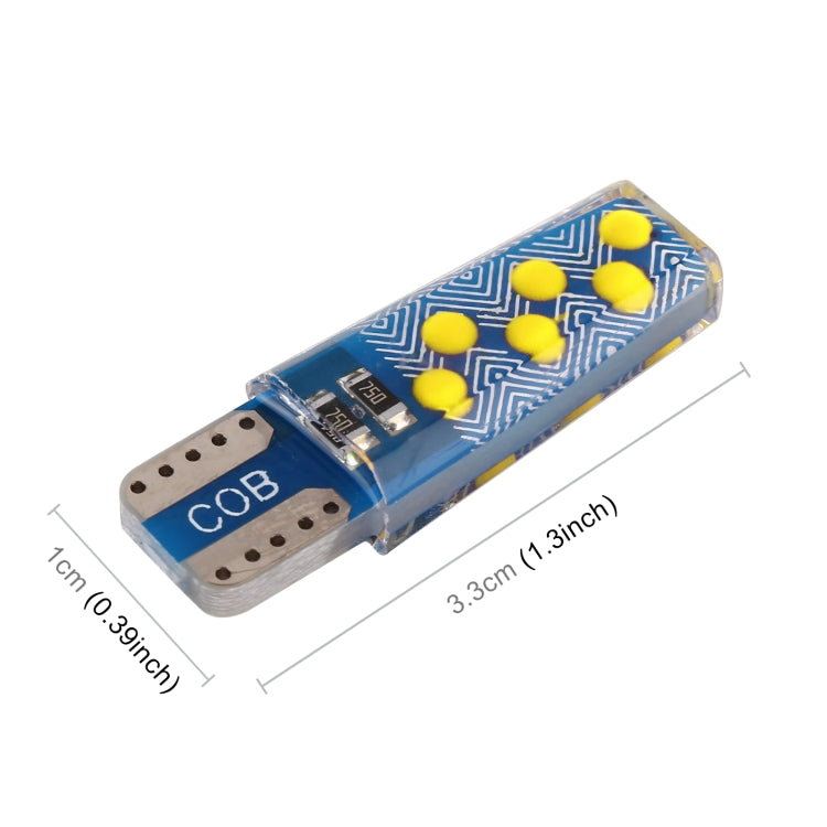 10 PCS T10 DC12V / 1.2W Car Clearance Light 12LEDs COB Lamp Beads (Yellow Light)