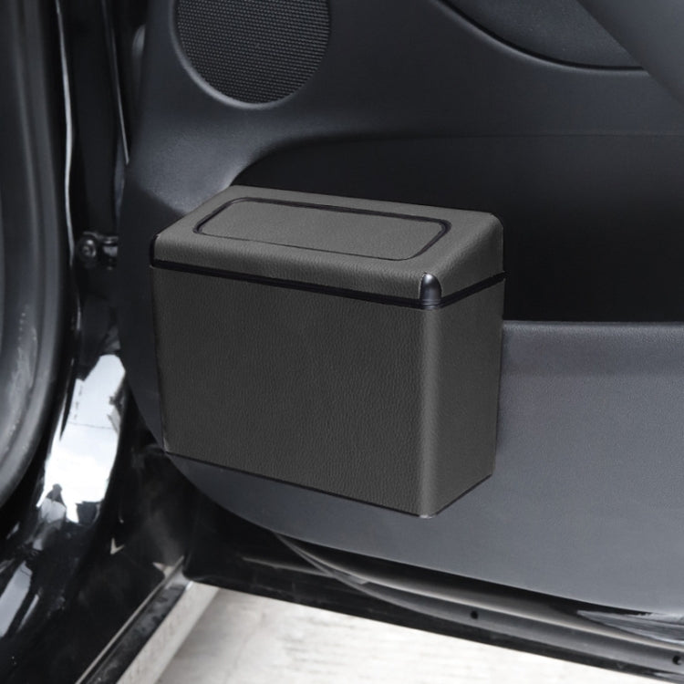 Car Plastic Trash Can Large Capacity Interior Accessories Box (Black)