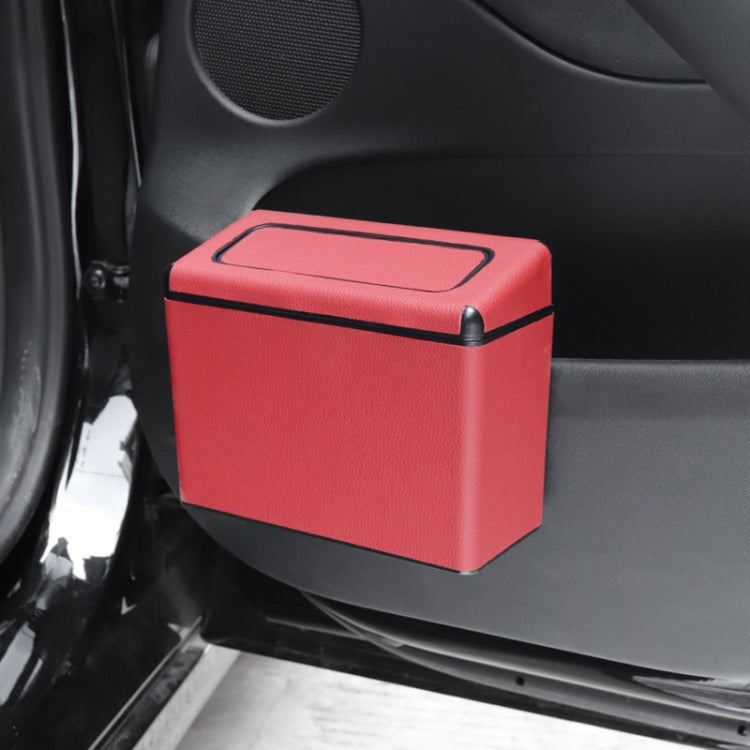 Car Plastic Trash Can Large Capacity Interior Accessories Box (Red)