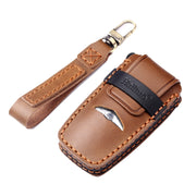 Hallmo Car Cowhide Leather Key Protective Cover Key Case for Hyundai Rohens Genesis 8-button(Blue)