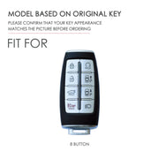 Hallmo Car Cowhide Leather Key Protective Cover Key Case for Hyundai Rohens Genesis 8-button(Blue)