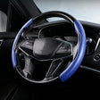 Car Universal Carbon Fiber Texture Leather Steering Wheel Cover (Blue) - Steering Wheel Accessories by PMC TechLife | Online Shopping South Africa | PMC TechLife | Buy Now Pay Later Mobicred