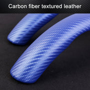 Car Universal Carbon Fiber Texture Leather Steering Wheel Cover (Blue)