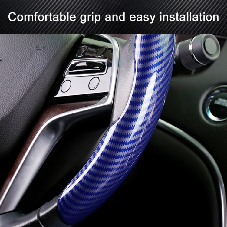 Car Universal Carbon Fiber Steering Wheel Cover (Blue)