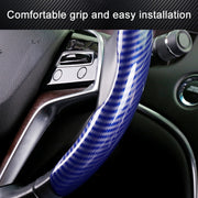 Car Universal Carbon Fiber Steering Wheel Cover (Blue)