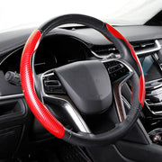 Car Universal Carbon Fiber Steering Wheel Cover (Red)