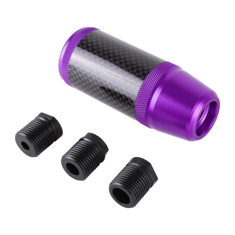 Universal Car Carbon Fiber Metal Gear Shift Knob (Purple)