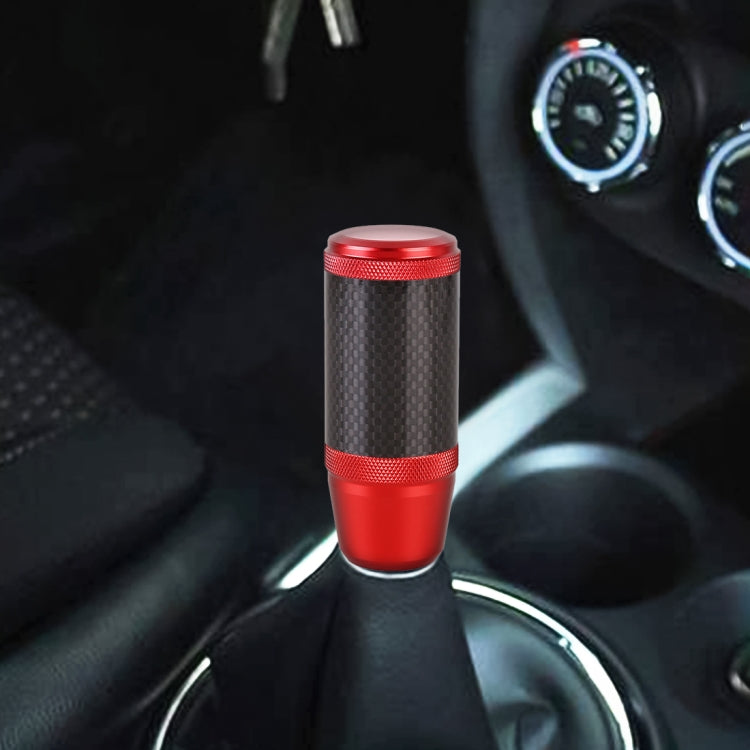 Universal Car Carbon Fiber Metal Gear Shift Knob (Red)