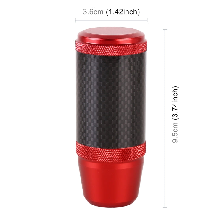 Universal Car Carbon Fiber Metal Gear Shift Knob (Red)