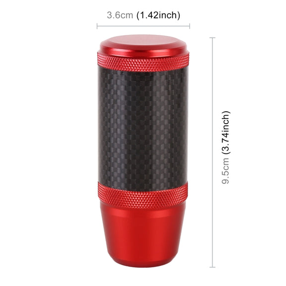 Universal Car Carbon Fiber Metal Gear Shift Knob (Red)