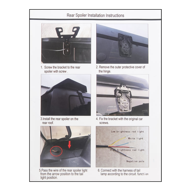 Car Modified Segmented Rear Wing Spoiler with Light for Jeep Wrangler JK 2007-2017, EU Version
