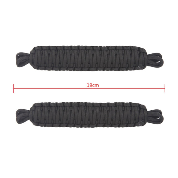 Pair Car Door Limit Braided Rope Strap for Jeep Wrangler (Black)