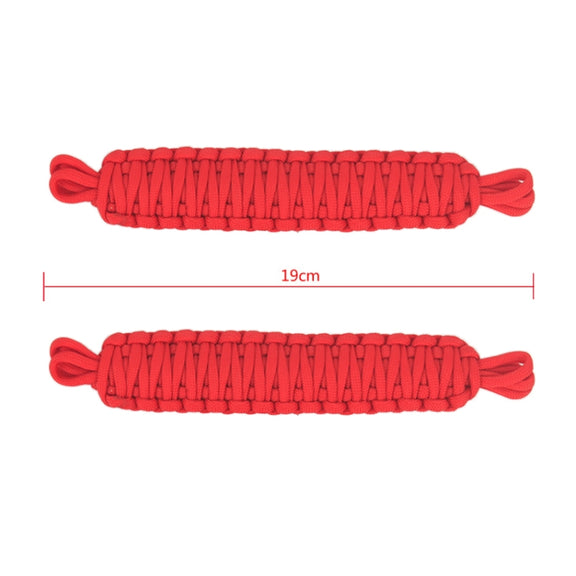 Pair Car Door Limit Braided Rope Strap for Jeep Wrangler (Red)
