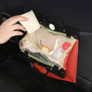 Car Multi-functional Hanging Front Trash Can with LED Light, 32 x 28cm (Beige)