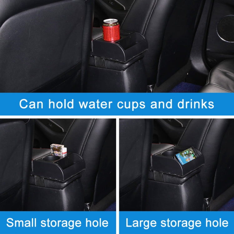 Car Multi-functional Dual USB Armrest Box Booster Pad, Microfiber Leather Curved Type (Black)