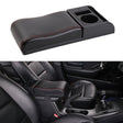 Car Multi-functional Dual USB Armrest Box Booster Pad, Carbon Fiber Leather Curved Type (Black Red) - Seat Accessories by PMC TechLife | Online Shopping South Africa | PMC TechLife | Buy Now Pay Later Mobicred