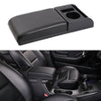 Car Multi-functional Dual USB Armrest Box Booster Pad, Carbon Fiber Leather Straight Type (Black) - Seat Accessories by PMC TechLife | Online Shopping South Africa | PMC TechLife | Buy Now Pay Later Mobicred