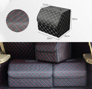 Car Trunk Foldable Storage Box, Checkered Small Size: 33 x 32 x 30cm(Black Red)
