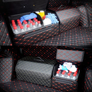 Car Trunk Foldable Storage Box, Checkered Small Size: 33 x 32 x 30cm(Beige)