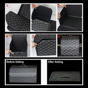 Car Trunk Foldable Storage Box, Checkered Large Size: 54 x 32 x 30cm (Beige)