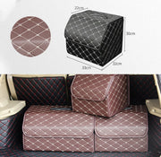 Car Trunk Foldable Storage Box, Rhombic Grid Small Size: 33 x 32 x 30cm (Coffee)
