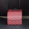 Car Trunk Foldable Storage Box, Rhombic Grid Small Size: 33 x 32 x 30cm (Wine Red) - Stowing Tidying by PMC Jewellery | Online Shopping South Africa | PMC Jewellery | Buy Now Pay Later Mobicred