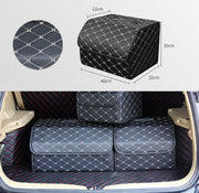 Car Trunk Foldable Storage Box, Rhombic Grid Middle Size: 40 x 32 x 30cm (Beige)