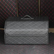 Car Trunk Foldable Storage Box, Rhombic Grid Large Size: 54 x 32 x 30cm (Black)