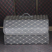 Car Trunk Foldable Storage Box, Rhombic Grid Large Size: 54 x 32 x 30cm (Beige)