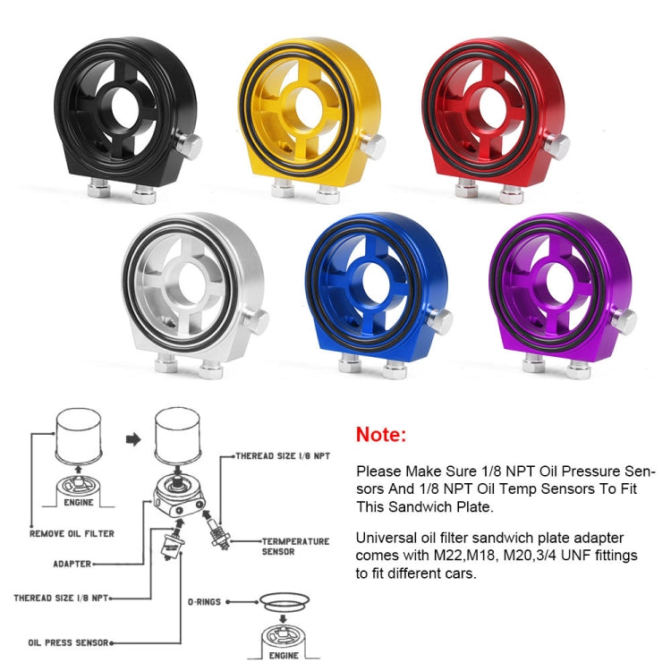 Car Modification Oil Temperature and Oil Pressure Gauge Adapter (Silver)