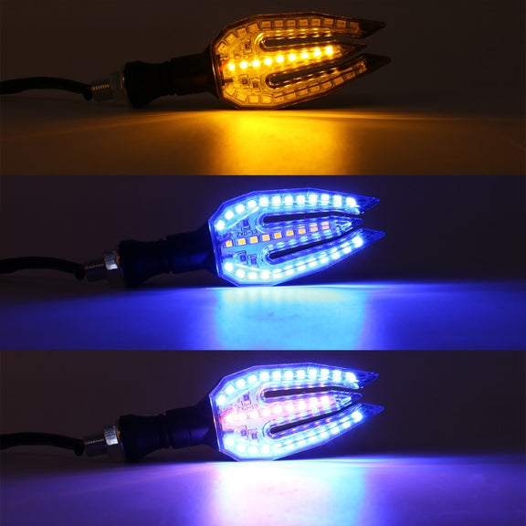 Motorcycle Turn Signal Light DC12V 1W 33LEDs SMD-3528 Lamp Beads (Blue Light)