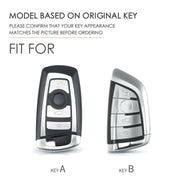 Hallmo Car Female Style Cowhide Leather Key Protective Cover for BMW, A Type(Sky Blue)