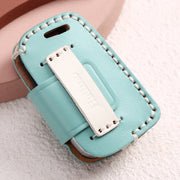 Hallmo Car Female Style Cowhide Leather Key Protective Cover for Volkswagen, A Type(Sky Blue)