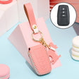 Hallmo Car Female Style Cowhide Leather Key Protective Cover for Toyota(Pink) - Car Key Cases by Hallmo | Online Shopping South Africa | PMC TechLife | Buy Now Pay Later Mobicred