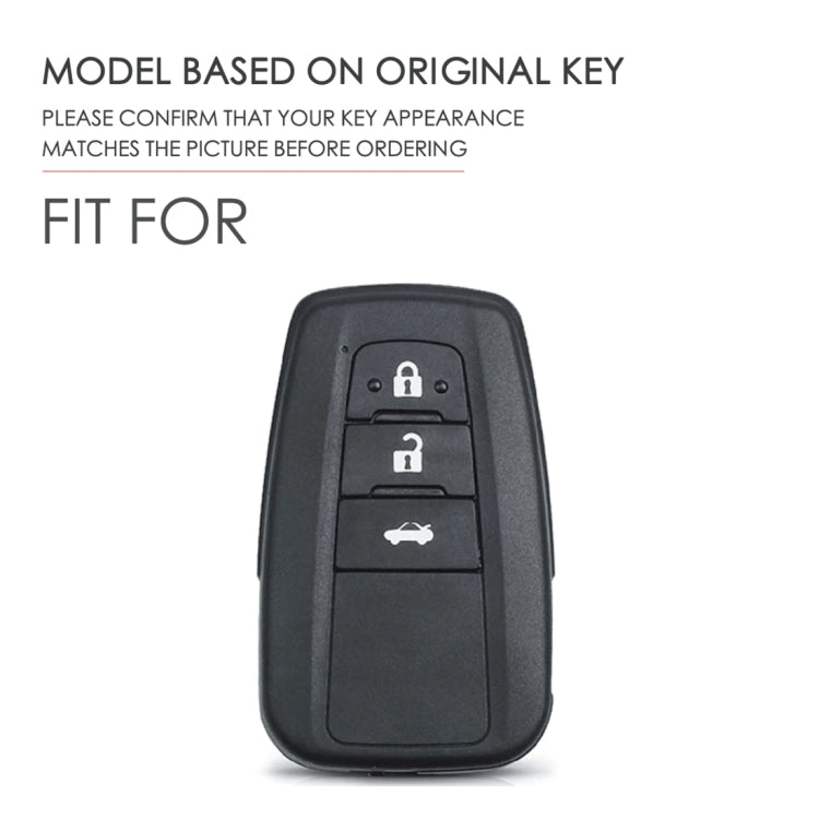 Hallmo Car Female Style Cowhide Leather Key Protective Cover for Toyota(Lake Blue)