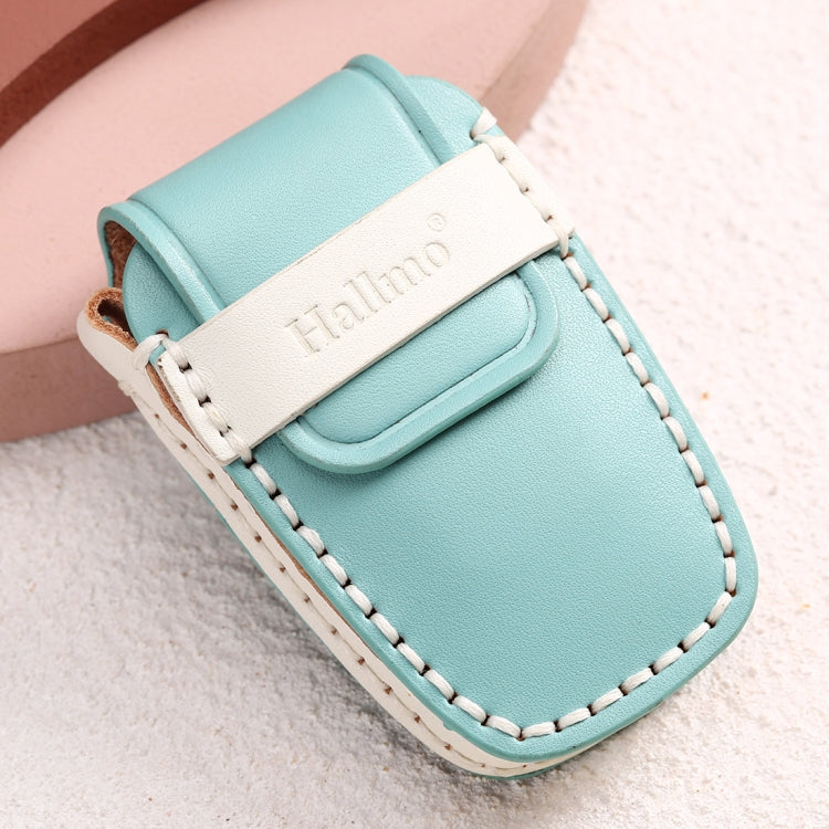Hallmo Car Female Style Cowhide Leather Key Protective Cover for Toyota(Lake Blue)