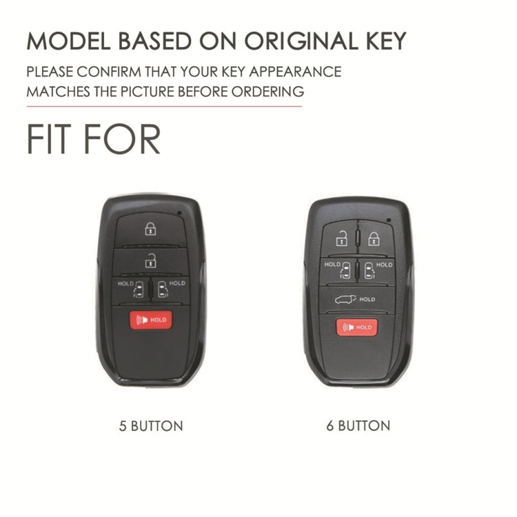 Hallmo Car Genuine Leather Key Protective Cover for Toyota Sienna 5-button(Black)