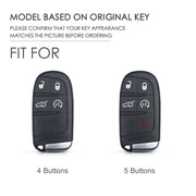 Hallmo Car Genuine Leather Key Protective Cover for Jeep Compass 5-button(Blue)