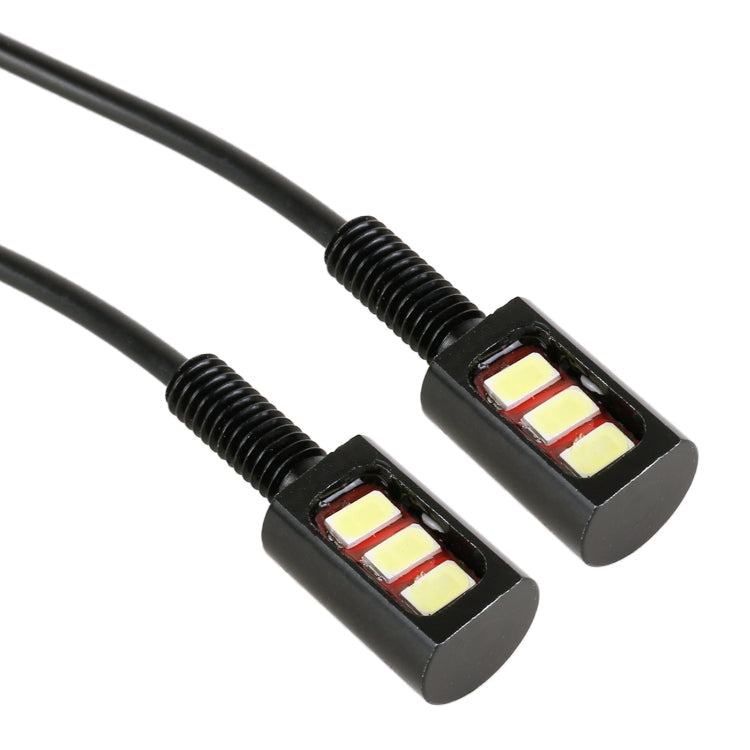 1 Pair DC12V 0.4W 3LEDs SMD-5630 Car / Motorcycle License Plate Light, Cable Length: 27cm (Ice Blue Light)