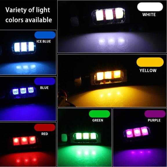 1 Pair DC12V 0.4W 3LEDs SMD-5630 Car / Motorcycle License Plate Light, Cable Length: 27cm (Ice Blue Light)