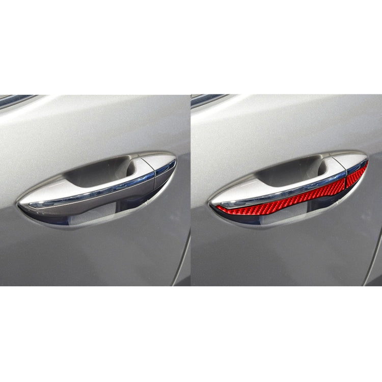 8 PCS / Set Carbon Fiber Car Outer Handle Decorative Sticker for Toyota Corolla 2014-2018,Left and Right Drive Universal(Red)