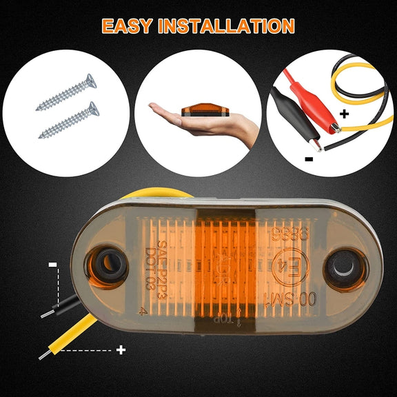 10 PCS MK-019 Car / Truck 6LEDs Side Marker Indicator Lights Bulb Lamp (White Light)