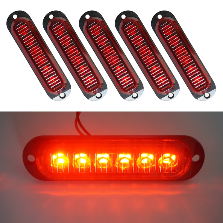 5 PCS MK-093 Car / Truck 6LEDs Side Marker Indicator Lights Bulb Lamp (Red Light)