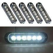 5 PCS MK-093 Car / Truck 6LEDs Side Marker Indicator Lights Bulb Lamp (White Light)